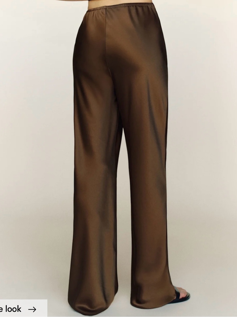 Reformation Gale Satin Mid Rise Bias Pant Color Pinecone Size Small - Picture 3 of 8